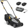 Alpina Tagliaerba a Batteria AL1 3420 Li Kit, 34Cm Ampiezza Di Taglio, Con 2 Bat