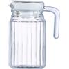 Luminarc Arcoroc Quadro - Caraffa frigo con coperchio in plastica bianca 500 ml, senza segno di riempimento, 1 barattolo