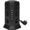 Torre parafulmine multipresa 12 prese 5 porte USB 4,5A - cavo 2M