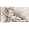 Pintdecor Amore e Psiche Quadro, Legno, Bianco Ombrato, 140x70x4.5 cm, Made in Italy