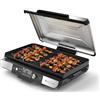 Ninja Sizzle Pro XL Griglia e piastra liscia da interni, rivestimento antiaderente in ceramica, coperchio rimovibile, vassoio raccogli-grasso, ricettario, argento/nero GX101EU