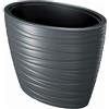 Prosperplast Maze Vaso Fioriera Ovale 2in1 Inserto Incluso Altezza 42,3 cm Resistente Plastica di Alta Qualità (Antracite)