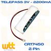 WTT ELETTRONICA BATTERIA AL LITIO CR17450 1CR17450E-N 3V COMPATIBILE CON TELEPASS CON CAVO 2PIN