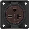 Hager Toma USA/CANADA NEMA 6-20 R, INTEGRO, negro, brillo