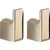 Gedy Pirenei - Appendiasciugamani da bagno, 2 pezzi, ottone, oro, 2 x 3,3 x 5,3 cm, trattamento PVD