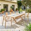 Hesperide Set Pranzo Axiome Tavolo Allungabile 220-280x113 con 6 Poltrone Alluminio Miele