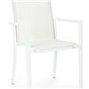 SEDIA ALLUMINIO CON BRACCIOLI KONNOR BIANCO