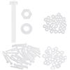 30 Set Viti a Testa Tonda M2.5x20mm con Dadi Esagonali e Rondelle, Bianco per