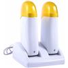 Kit Doppio Scaldacera Rullo Ricarica Base per Strisce Depilatorie Ceretta