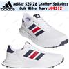 Adidas S2G 26 Leather Spikeless Golf White Navy JQ9312 taglia uomo