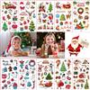 Ptbws 20 Fogli Natale Tatuaggi Temporanei per Bambini, Tatuaggi Natalizi, Tatuaggi Fin