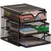 Mind Reader - Contenitore per accessori da scrivania, organizer per ufficio, in rete metallica, 15,9 x 16,5 cm x 16,5 cm (lunghezza x larghezza x altezza), nero