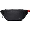 SYCNB Marsupio da uomo e donna, grande, impermeabile, con cinghia regolabile, per viaggi, sport, escursionismo, corsa, marsupio, borsa a tracolla, colore: bianco, Nero (con 5 tasche con cerniera),