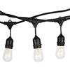 Leovin CATENA LUMINOSA DA ESTERNO NERA DA 10 METRI PER LAMPADINE E27 CATENARIA IP65