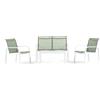 Set Relax Giardino 4 Posti Alluminio Textilene Divano Poltrone Tavolino Ischia