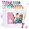 Ohuhu markers, 60+1 colori pennarelli ad alcool a doppia punta fine e sottile, i