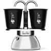 Bialetti Mini Express Induction Caffettiera, Alluminio, Nero, 2 Tazze