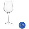 Bormioli rocco 6x Calici In Vetro Trasparente Electra Large Cl55