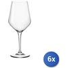 Bormioli rocco 6x Calici In Vetro Trasparente Electra Medium Cl44
