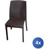 Bica 4x Sedia Virginia Bistro Marrone, 47X59X86Cm, Bica