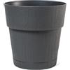 Stefanplast Vaso In Plastica Ethica Con Riserva Acqua, 30Cm, Grafite