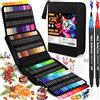 POWLYB Brush Pen Lettering, 120 Colori Pennarelli Doppia Punta Fine e