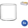 H&h 6x Bicchieri In Vetro Borosilicato Trasparente Fusion Per Vino, 30Cl