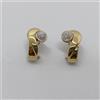 ORECCHINI A BOTTONE IN ORO GIALLO E BIANCO 18KT 12,1 GR CON DIAMANTI (3151)