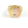 Anello da uomo in oro 18 kt 750 giallo bianco e rosato con zircone bianco