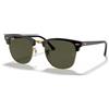 Ray-Ban Ray Ban 3016 Clubmaster - W0365 51 - Occhiali Sole - Nero su Oro/Verde G15