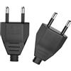 presa , 2 pezzi, presa piatta, connettore di alimentazione 220V, 2.5A, nero