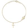 Amen Bracciale Donna Oro 9Kt Croce Medaglia Miracolosa Regalo Cresima Comunione