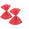 2 Pcs Brillantini Grande Rosso Con Paillettes Cravatta Fiocco