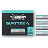 Wilkinson Sword Quattro Titanium Sensitive Blades Titanium Sensitive. 4 pezzi.