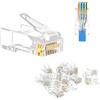 VCE Connettori RJ45 CAT6 Passanti 25 Pezzi Plug RJ45 50μ Placcata Oro Per Cavo