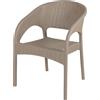 Galileo Sedia per Esterni in Rattan PE 55x60x80 cm Tortora - Zanzibar Esté