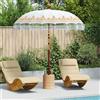 vidaXL Parasol Balinese Crema Cotone, Legno massello e Bambù Ombrellone cotone vidaXL