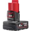 Milwaukee M12B4 - Batteria agli ioni di litio, 4.0Ah, colore: Rosso