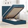 vidaXL Struttura Letto Pouf con Materassi 90x190 cm in Velluto giroletto vidaXL