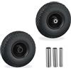 Relaxdays Ruota per Carriola 3.00-4, Set 2 Gomme Piene Antiforatura, Nero | Cerchi in Acciaio, 3 Adattatori per Asse