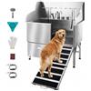 VEVOR Stazione di Lavaggio per Cani in Acciaio Inox, Vasca per Toelettatura per Animali Domestici di Grandi, Medie e Piccole Dimensioni da 154,94 cm con Rampa, Pannello Filtro Acqua, Porta Destra