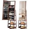VEVOR Armadietto Portagioie Girevole, Altezza 1550 mm, Organizzatore con Specchio a Figura Intera e Spazio di Archiviazione, 2 Chiavi, Tasche per Accessori e Scomparti di Archiviazione
