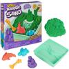 Spinmaster Kinetic Sand , Playset Castelli di Sabbia Verde, Sabbia Cinetica con Vaschetta,