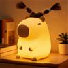 Does not apply Luce Notturna Bambini Capibara Con I Capelli, Divertente LED Lampada Silicone Mo