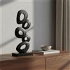 Scultura Effetto Pietra Forata Stile Moderno Scultura Geometrica Nera per