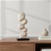 Scultura Effetto Pietra Forata Stile Moderno Scultura Geometrica Nera per