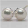 ORECCHINI IN ORO BIANCO 750 18K, PERLE BIANCHE, AKOYA, DIAM 7.5/8 MM, GIAPPONE