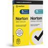 Norton Antivirus Norton 360 Deluxe 2026 con Utilities Ultimate - 5 Dispositivi 12 Mesi