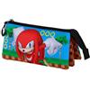 Sonic The Hedgehog - SEGA Knuckles Run-Astuccio Triplo, Multicolore, 23 x 11 cm
