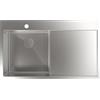 CATA CBS-1 40-40 D R10 Lavello 51x86 cm Cubetto Quadrato con Scolapiatti Raggio 1 cm, Spessore 0,12 cm e Profondità 20 cm Materiale Acciaio Inossidabile Installazione su Mobili da 45 cm